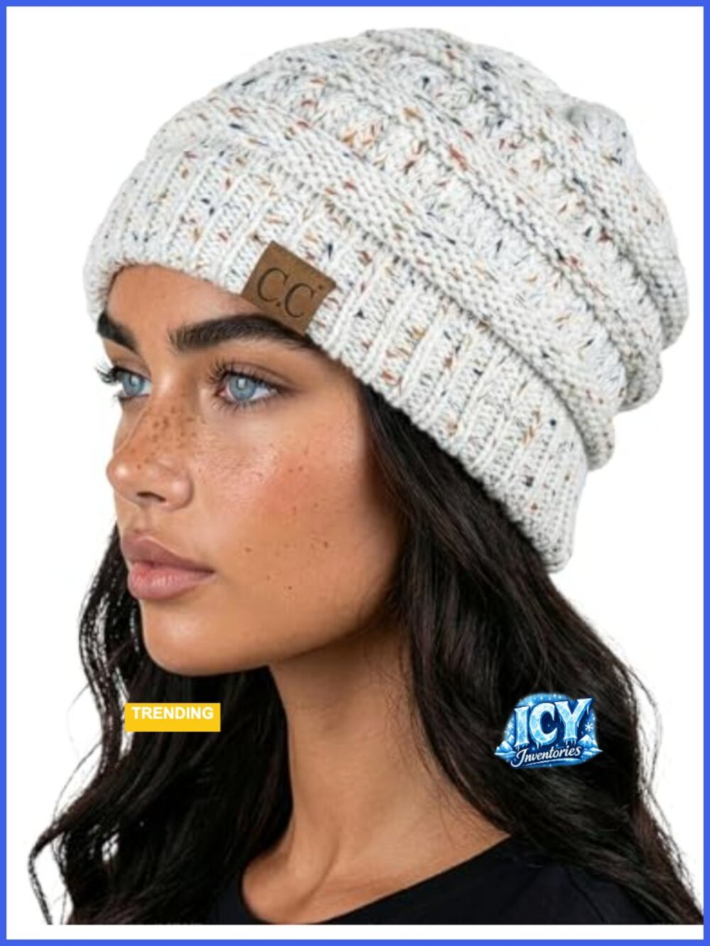 Slouchy Knit Beanie Ribbed Acrylic Winter Skull Cap Warm Hat